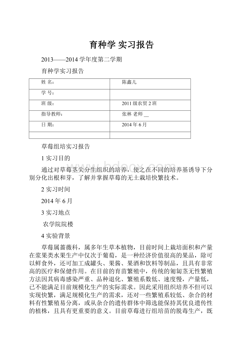 育种学 实习报告Word文档格式.docx