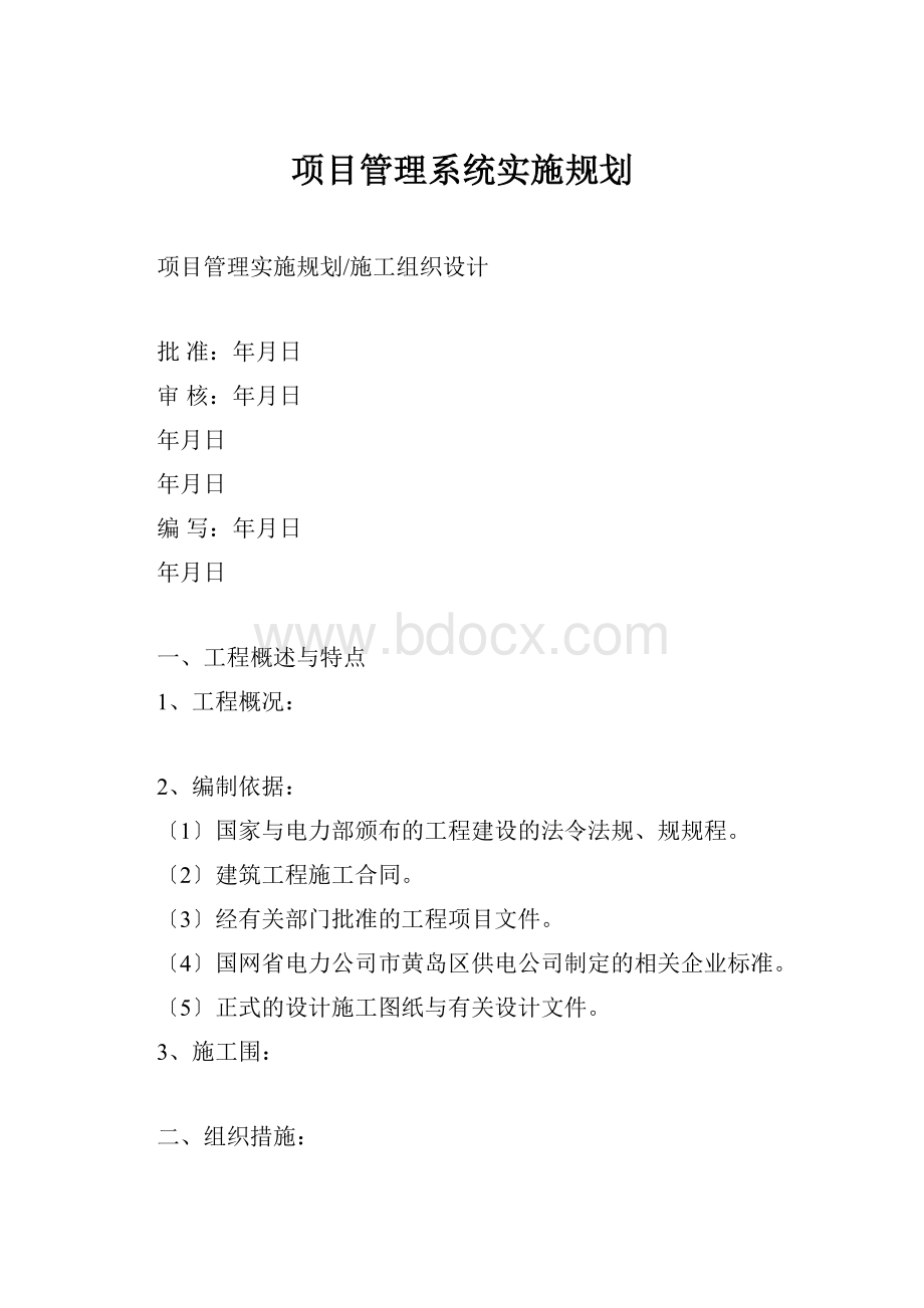 项目管理系统实施规划.docx