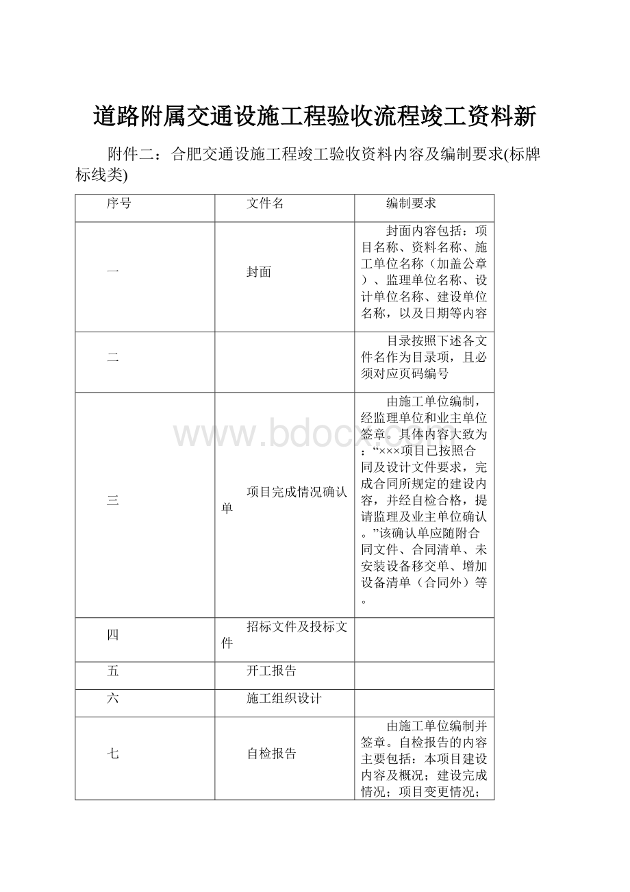 道路附属交通设施工程验收流程竣工资料新.docx