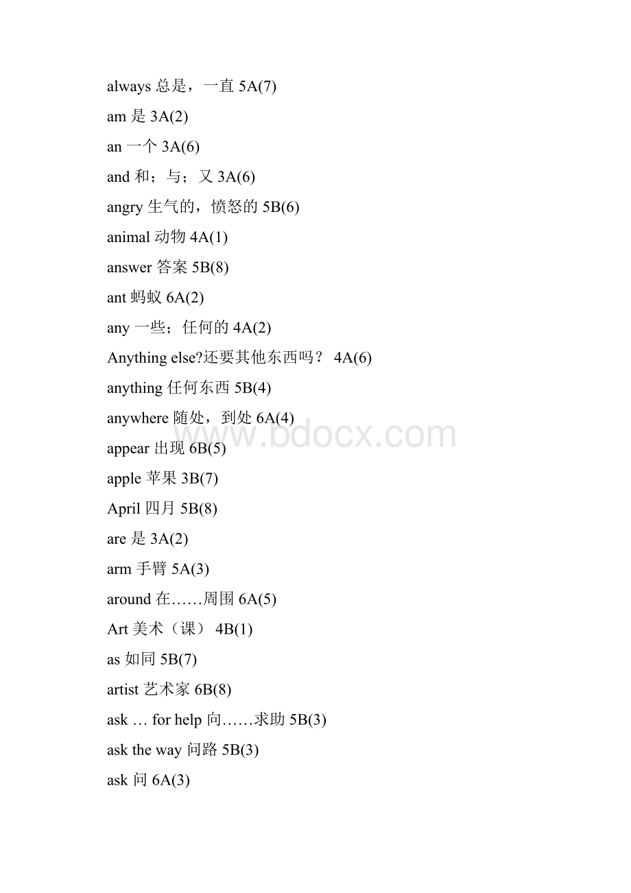 牛津小学英语词汇表字母序文档格式.docx_第2页