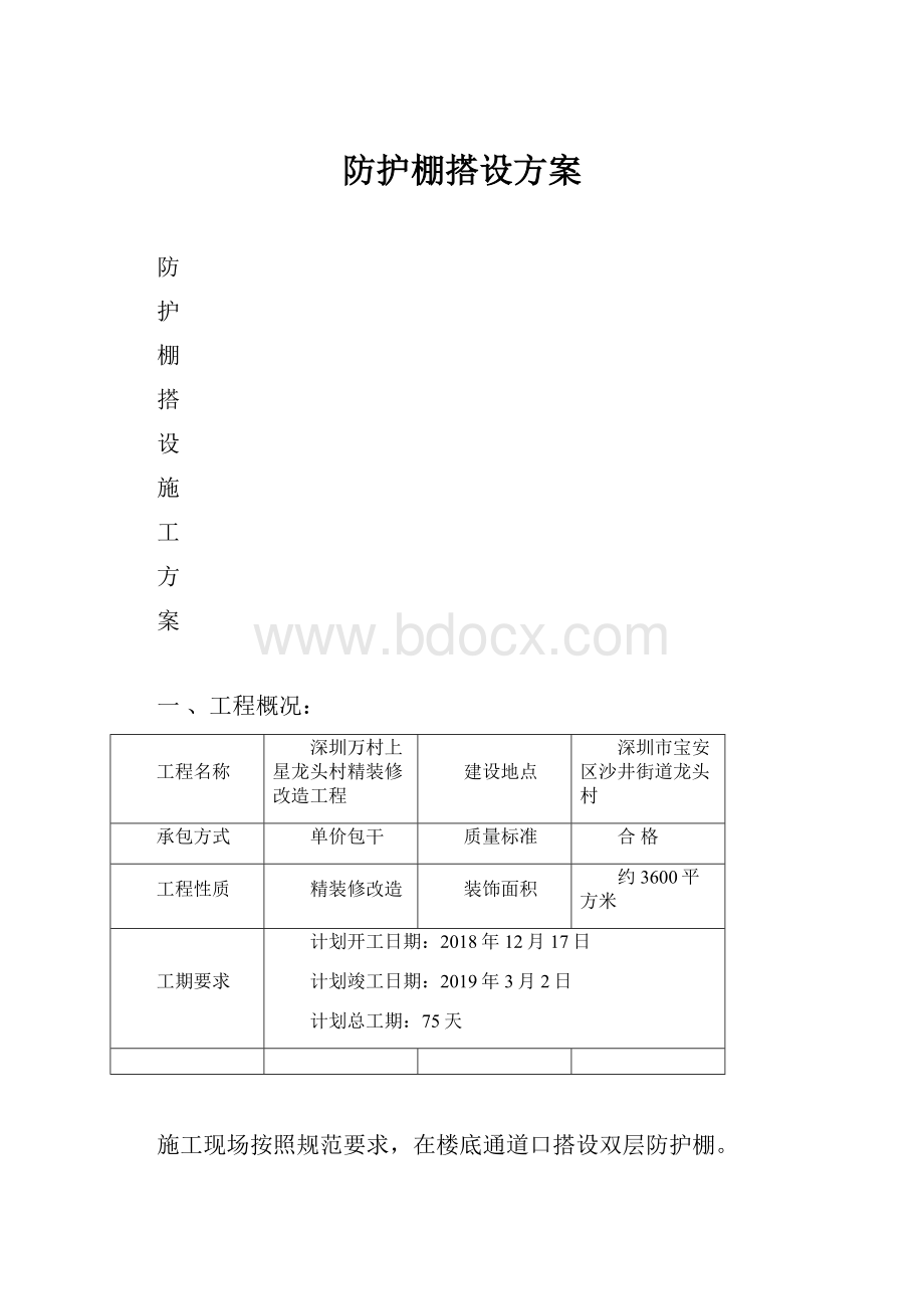 防护棚搭设方案.docx