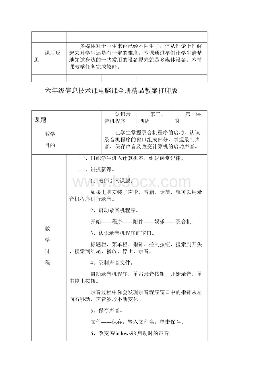 六年级信息技术课电脑课全册精品教案打印版送教学计划.docx_第2页