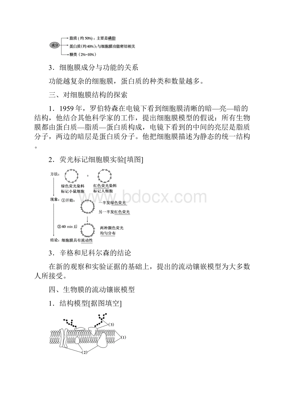 学年新教材生物人教版必修1学案31 细胞膜的结构和功能.docx_第3页