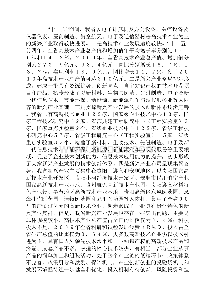 贵州省十二五新兴产业发展规划.docx_第2页