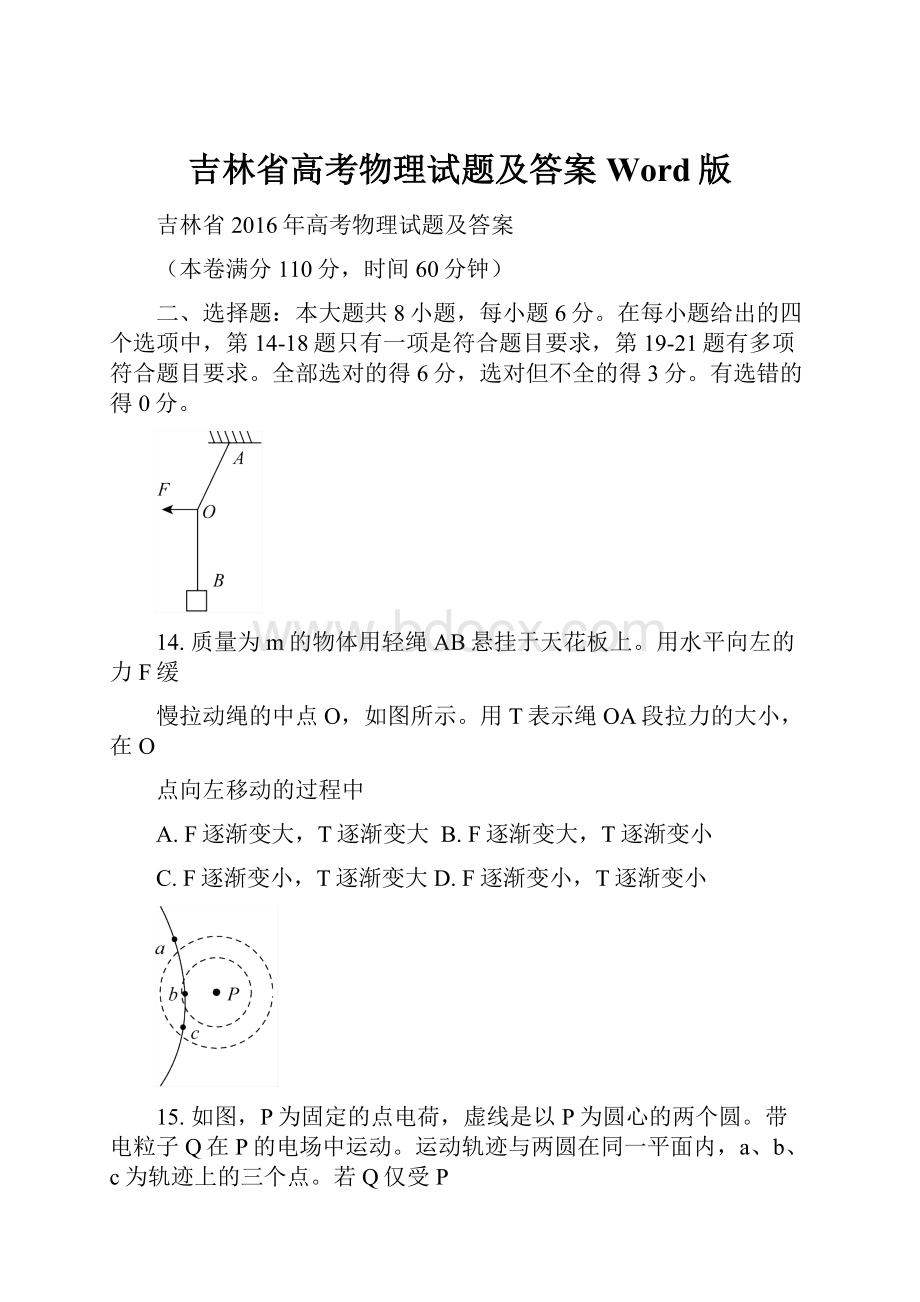 吉林省高考物理试题及答案Word版.docx_第1页