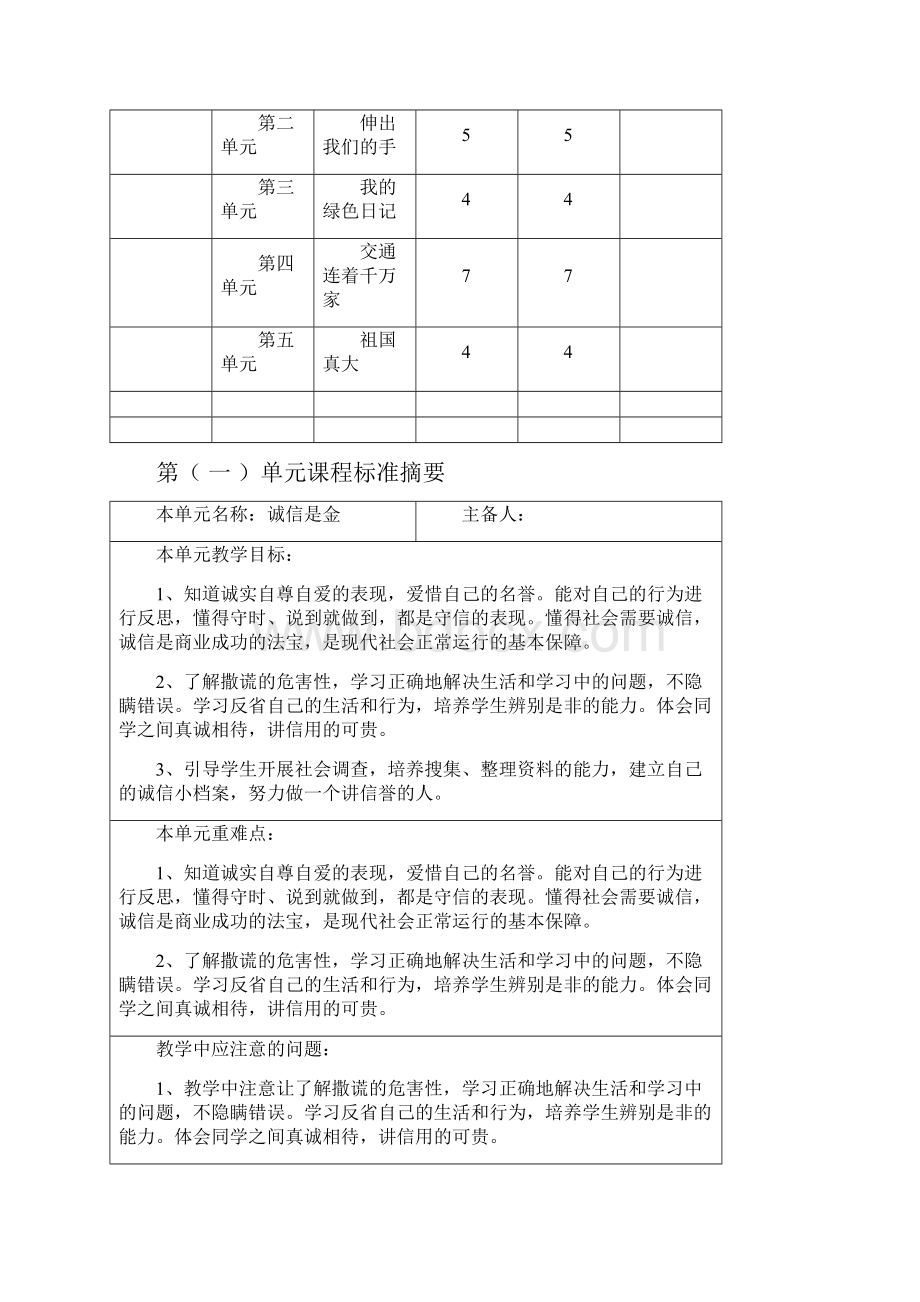 精品四年级下册品德教案.docx_第2页