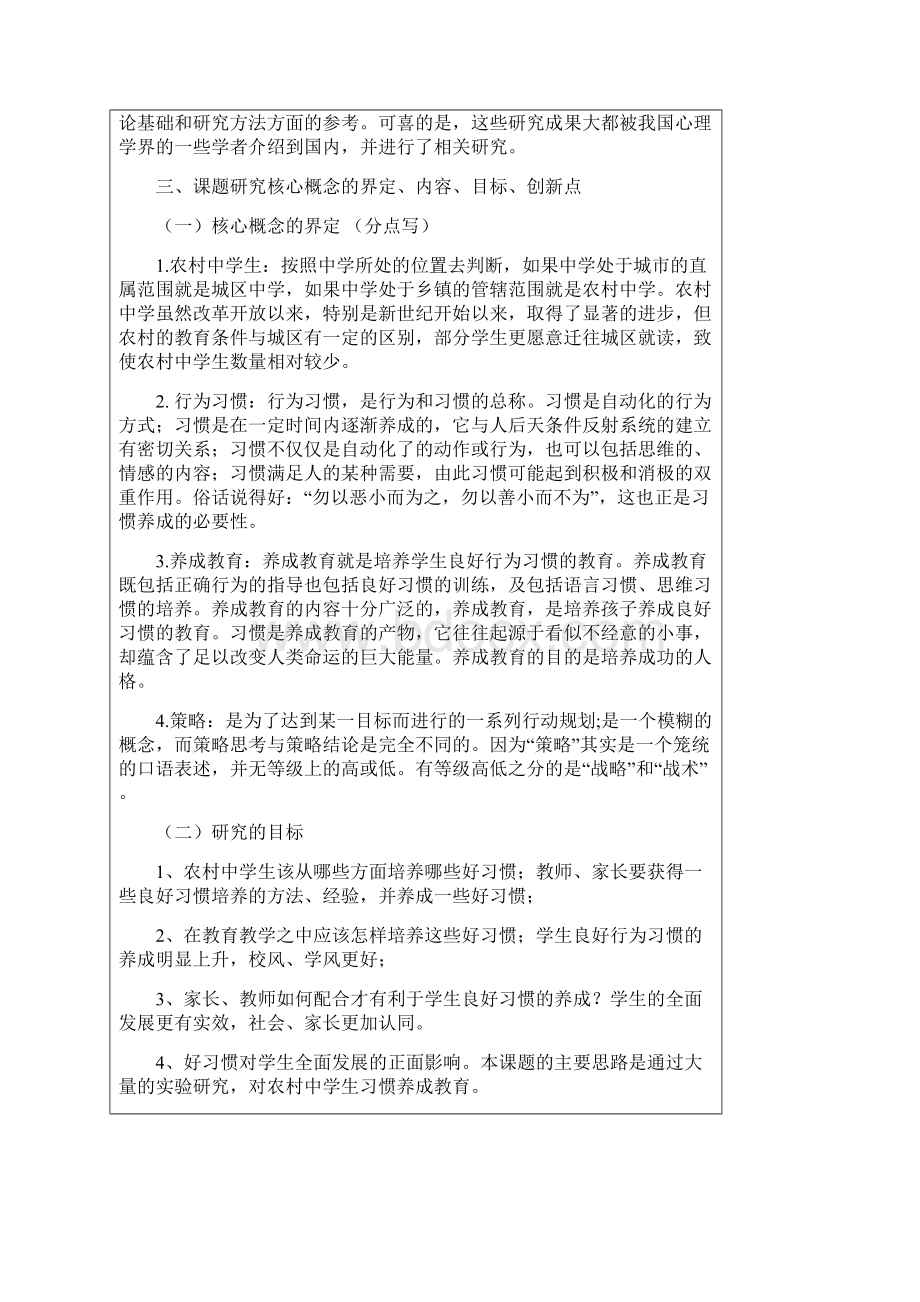 开题报告农村中学生行为习惯养成教育策略研究 do.docx_第3页