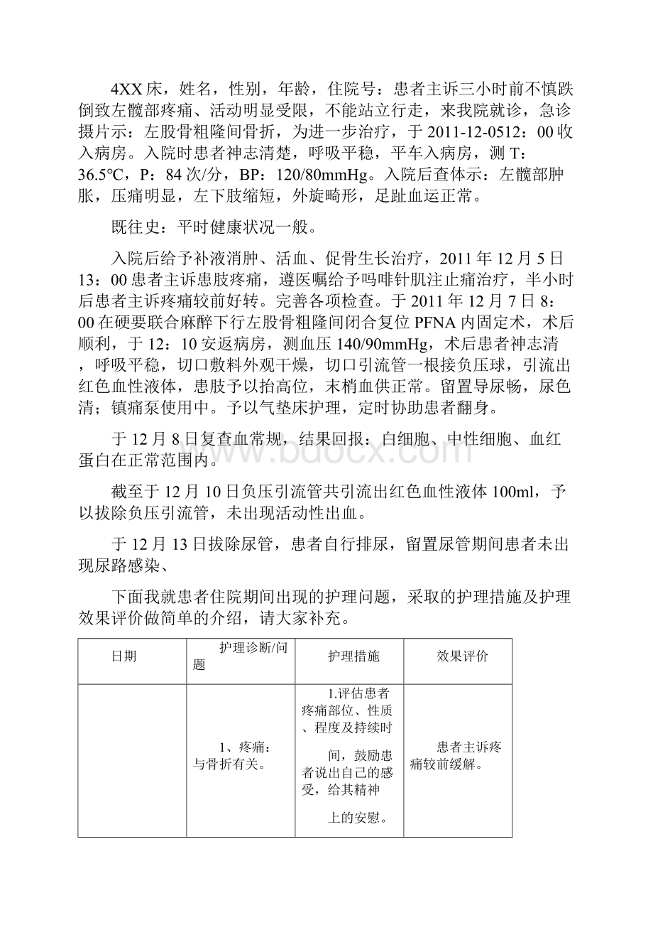 护理查房股骨颈骨折的护理Word文档下载推荐.docx_第2页