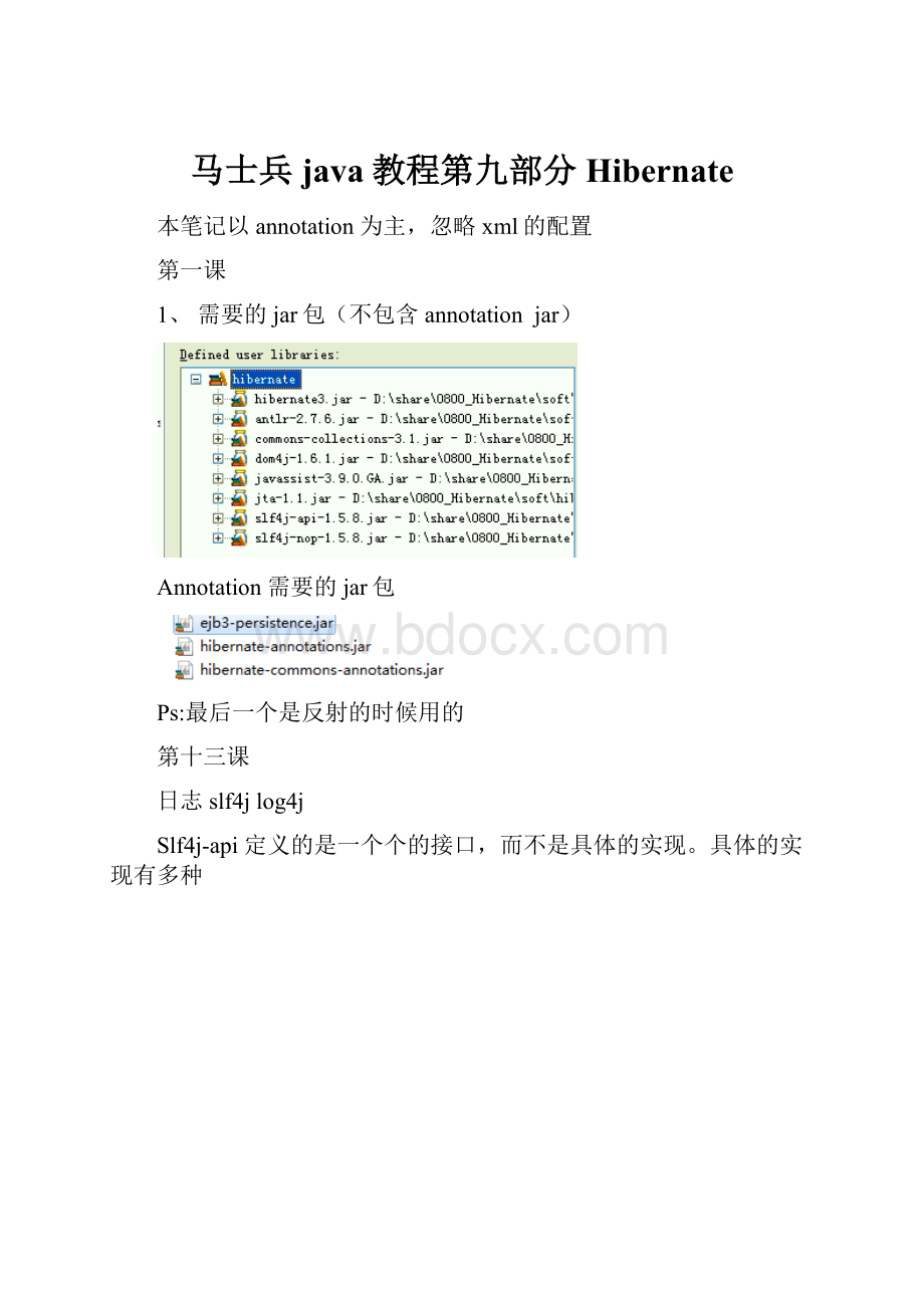 马士兵java教程第九部分Hibernate.docx_第1页