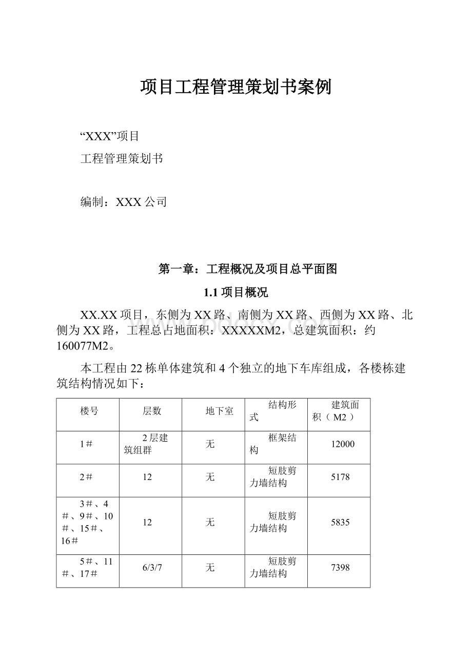 项目工程管理策划书案例.docx