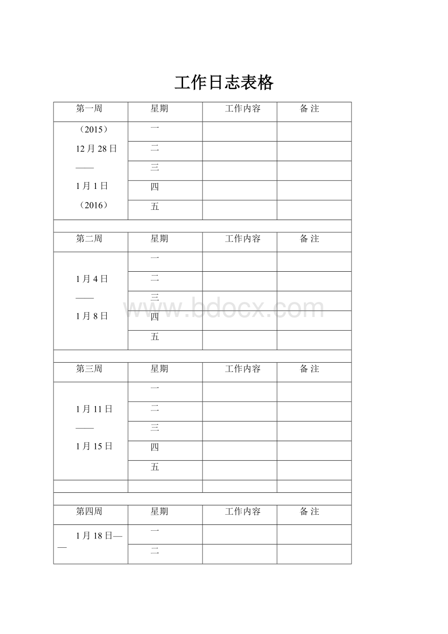 工作日志表格.docx_第1页