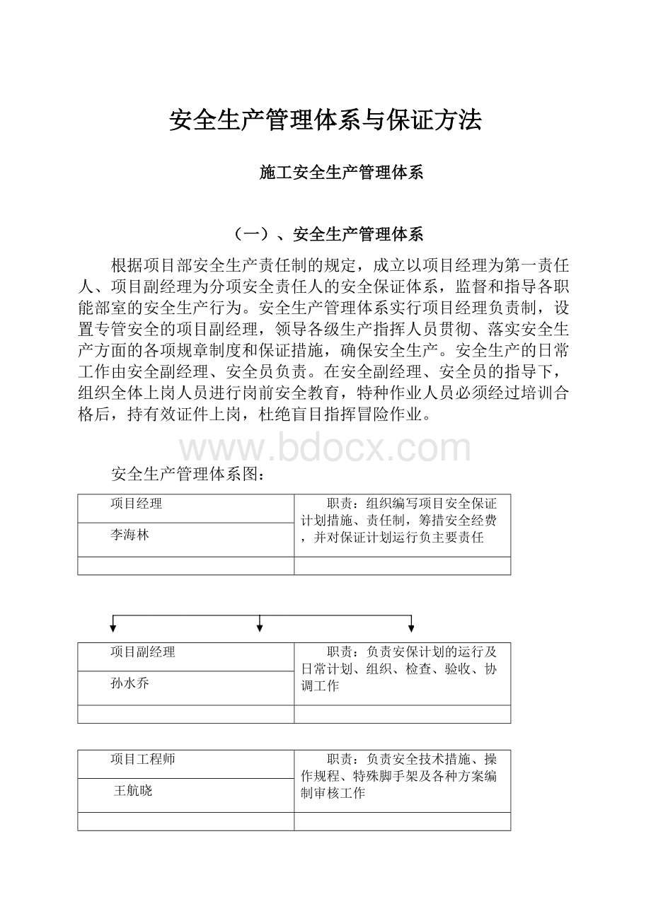 安全生产管理体系与保证方法Word格式文档下载.docx