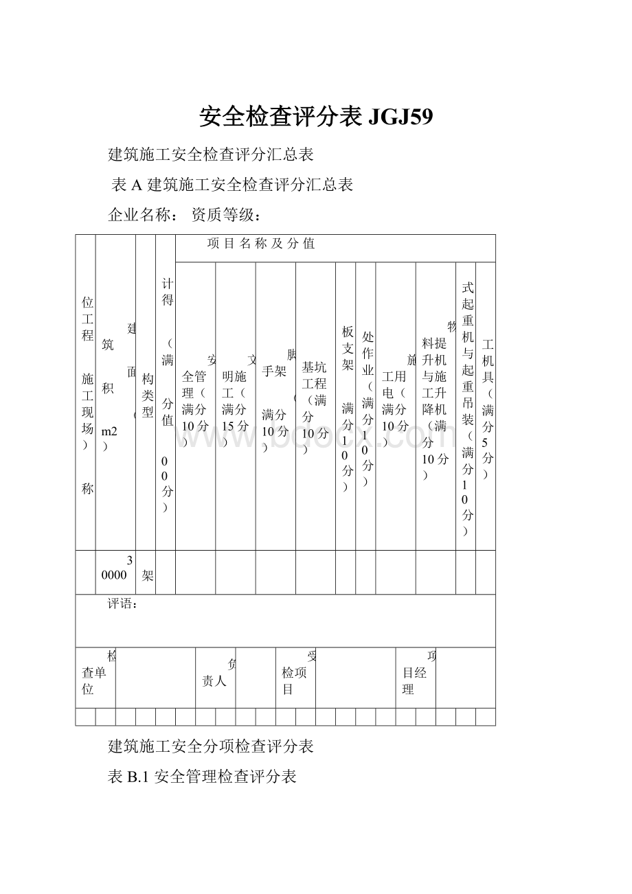 安全检查评分表JGJ59.docx_第1页