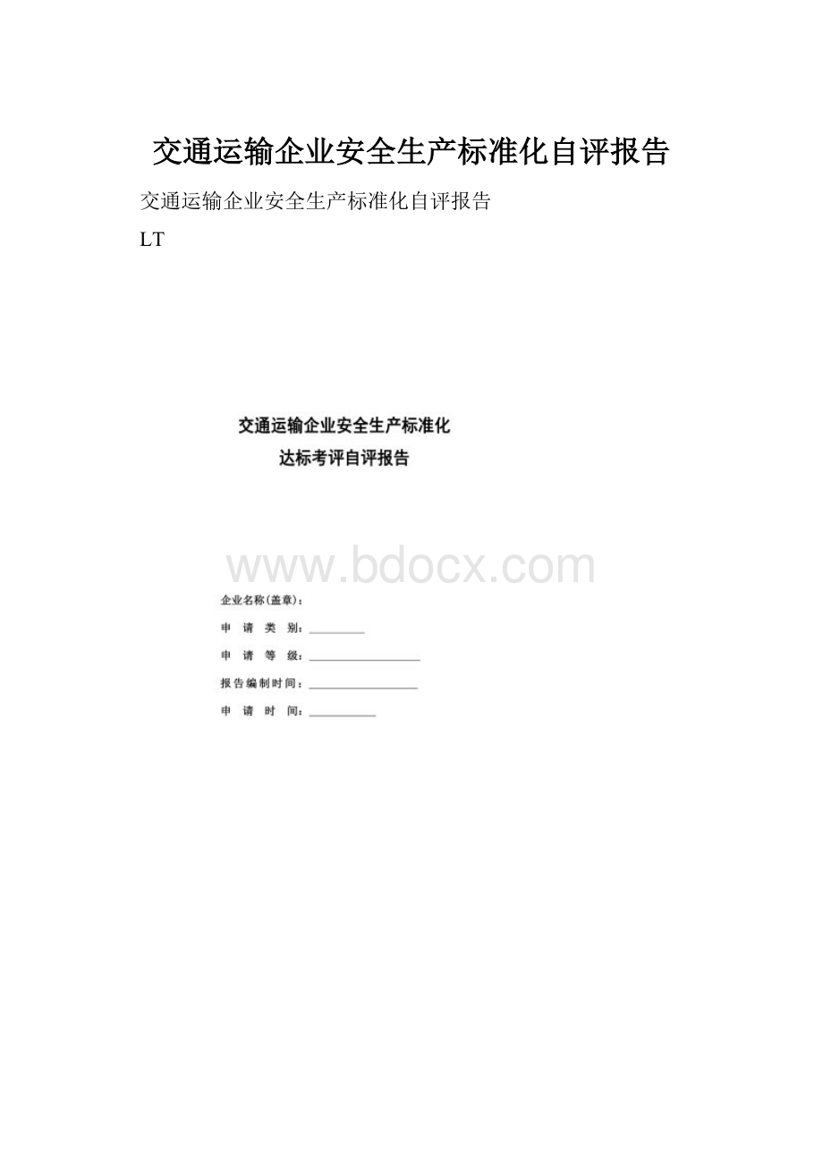 交通运输企业安全生产标准化自评报告Word文档下载推荐.docx