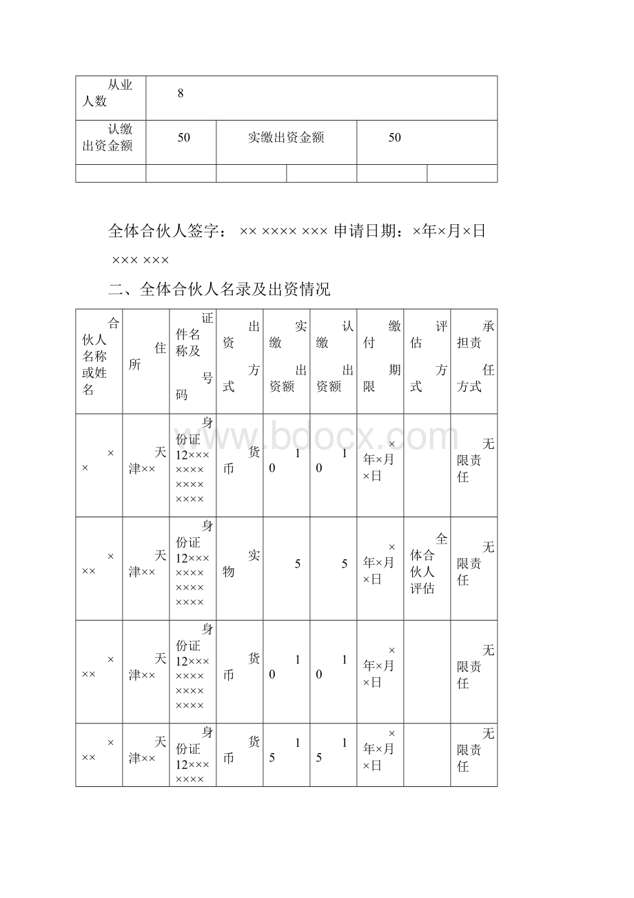 申请书合伙企业设立登记申请书.docx_第2页