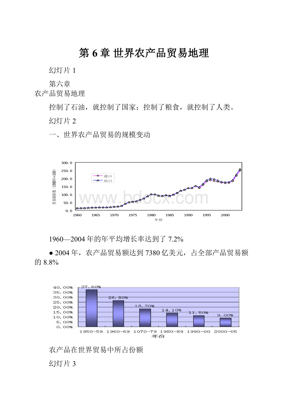 第6章世界农产品贸易地理Word格式.docx