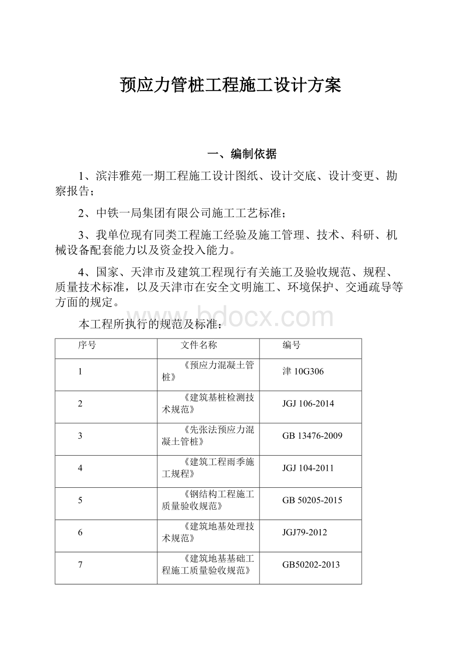 预应力管桩工程施工设计方案.docx