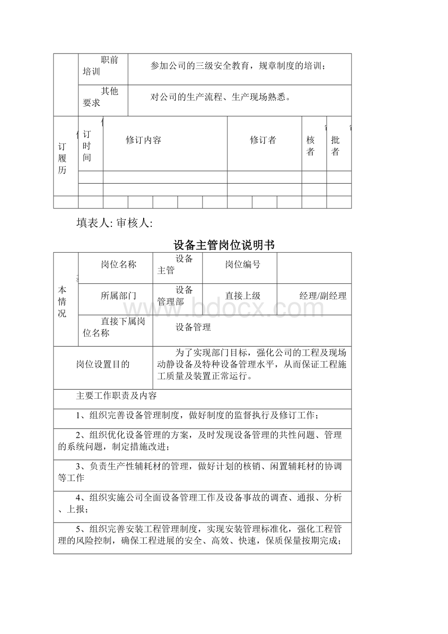 设备管理部岗位说明书Word文件下载.docx_第3页