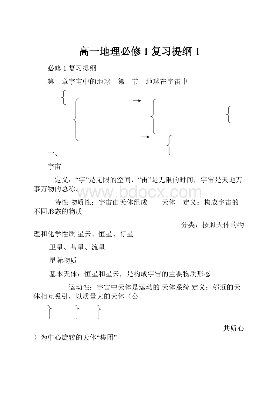 高一地理必修1复习提纲1Word文档格式.docx