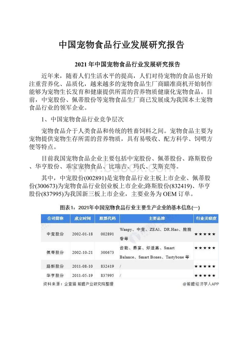 中国宠物食品行业发展研究报告.docx_第1页