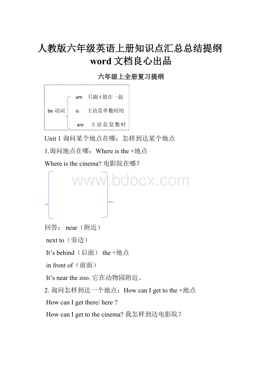 人教版六年级英语上册知识点汇总总结提纲word文档良心出品Word下载.docx