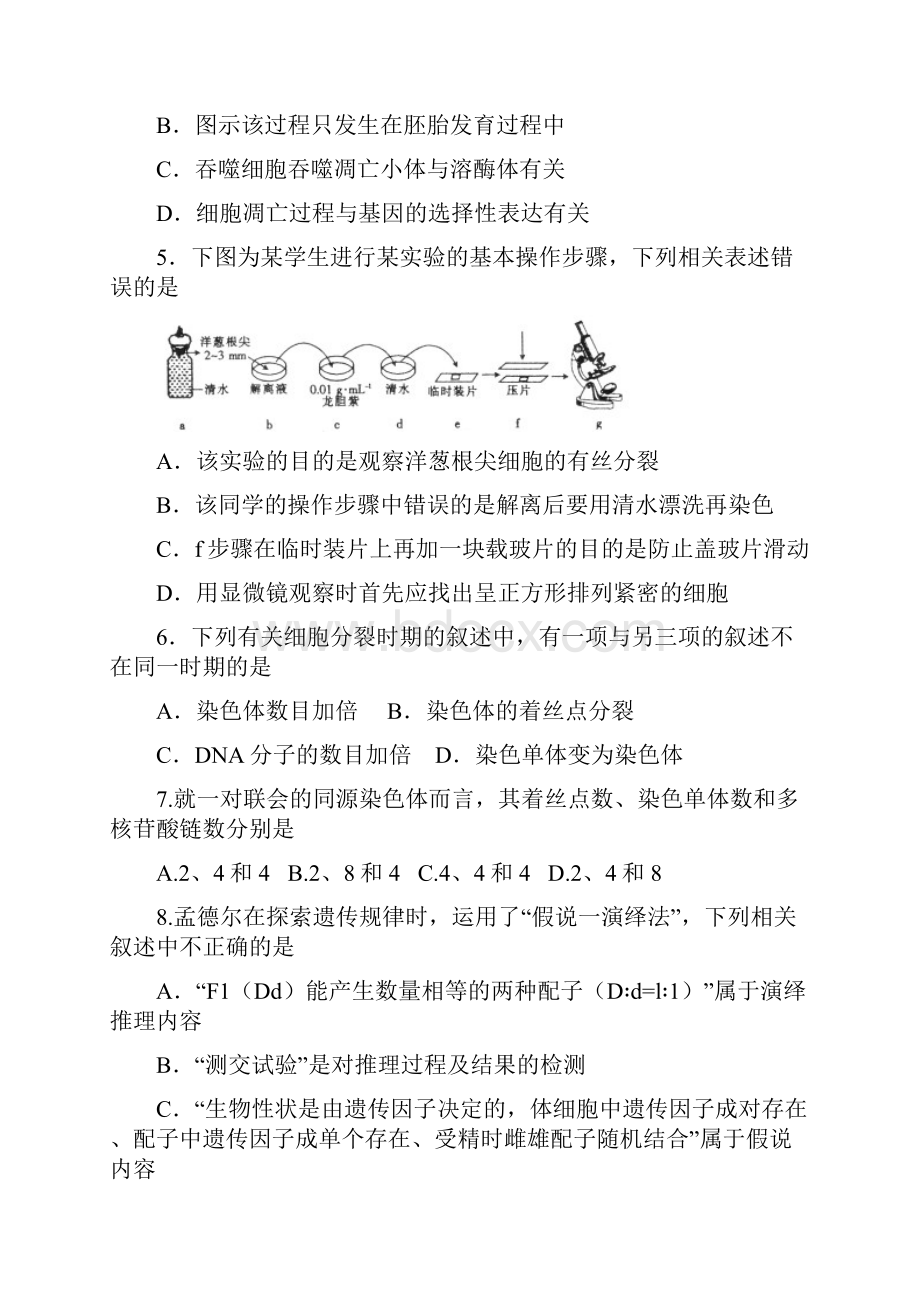 高考模拟试题三辽宁专用生物试题.docx_第2页