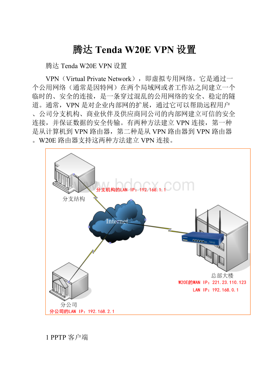 腾达 Tenda W20E VPN设置.docx