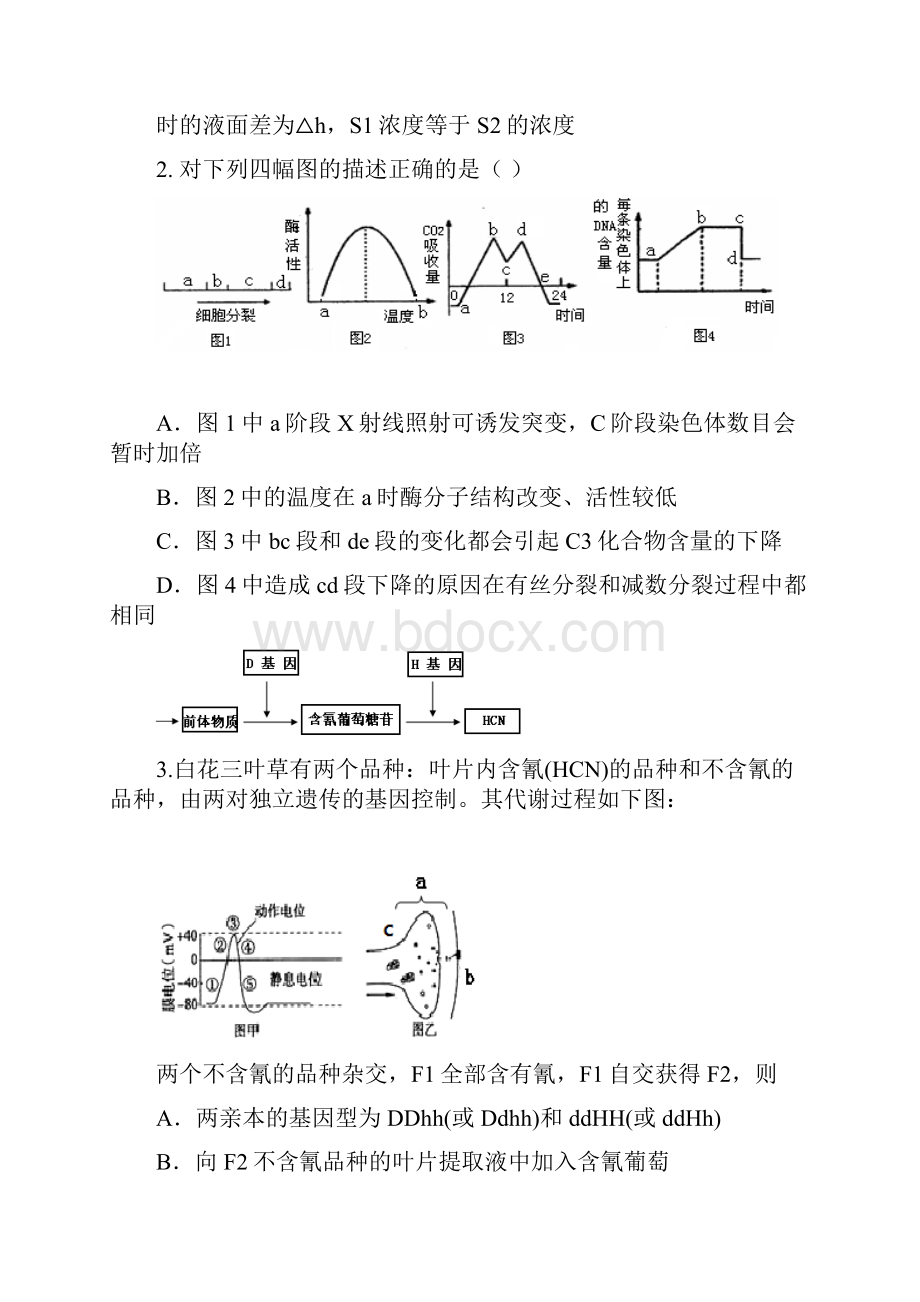 陕西省西工大附中届高三下学期一模考试理科综合.docx_第2页