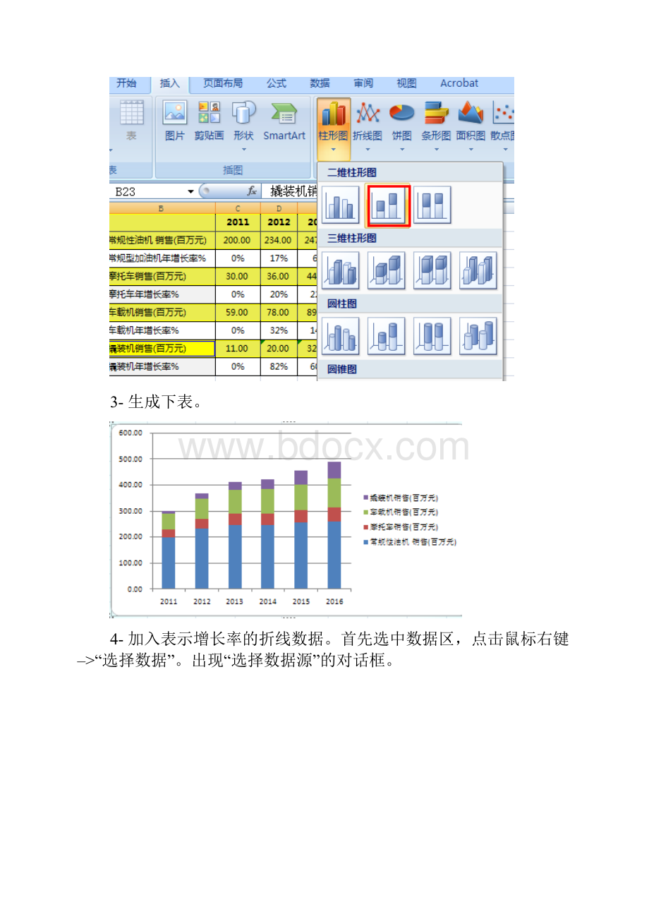 EXCEL如何制作双坐标轴图堆积柱状图+折线图.docx_第2页