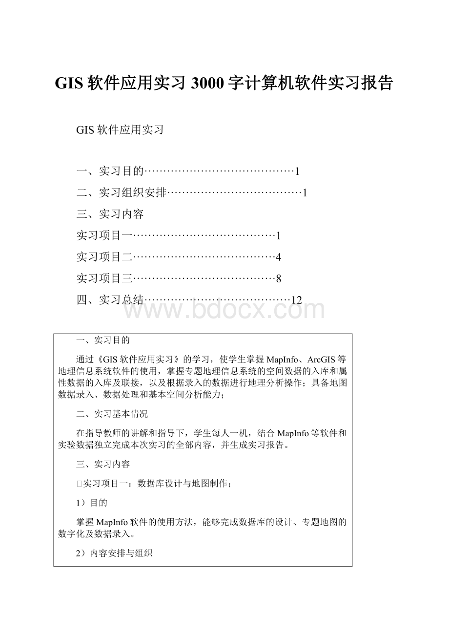 GIS软件应用实习3000字计算机软件实习报告Word格式.docx