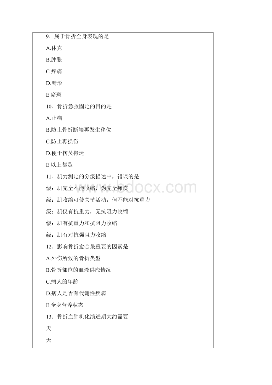 骨科专科基地规范化培训出科考核试题Word文档下载推荐.docx_第3页