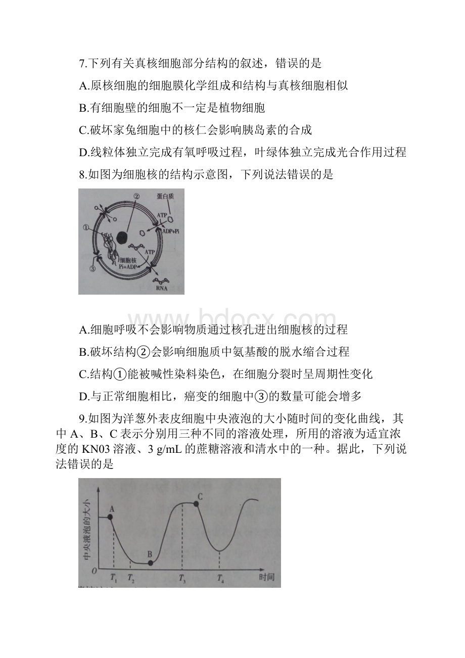 河南省焦作市学年高一上学期期末统考生物试题含答案byfen.docx_第3页