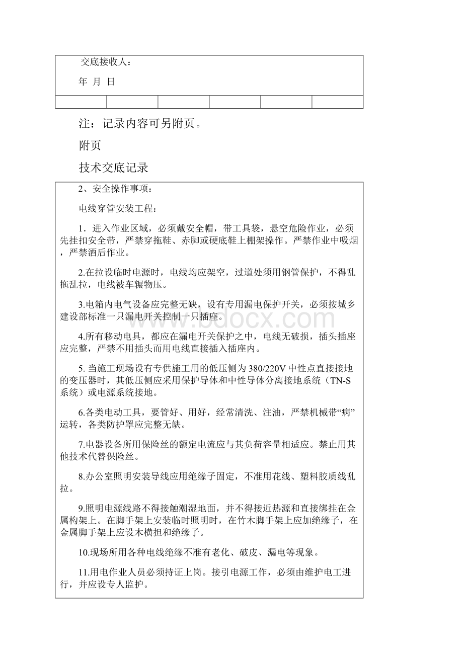 y分部分项施工技术交底记录配电与照明节能电线穿管渝建竣28.docx_第2页