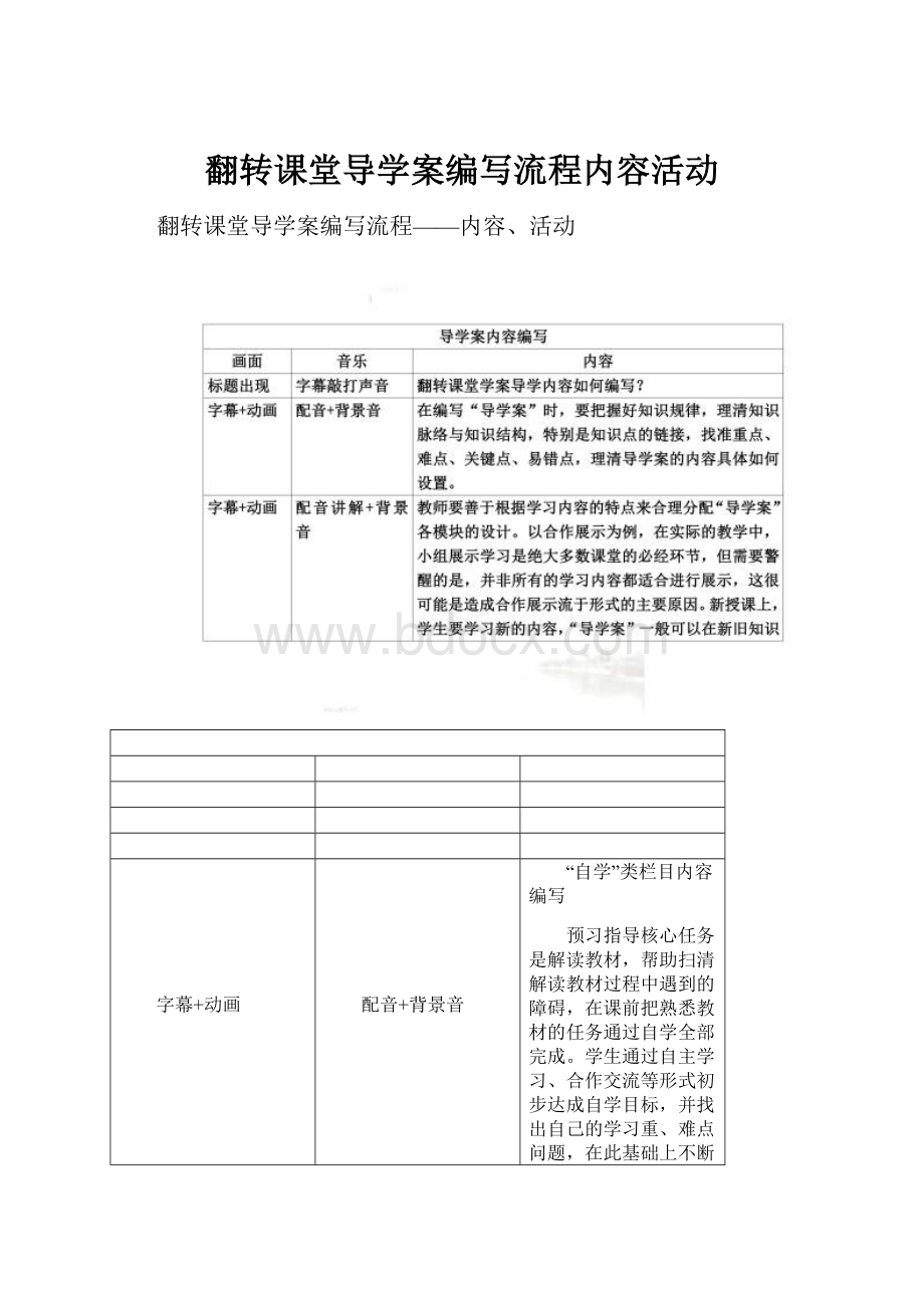 翻转课堂导学案编写流程内容活动.docx