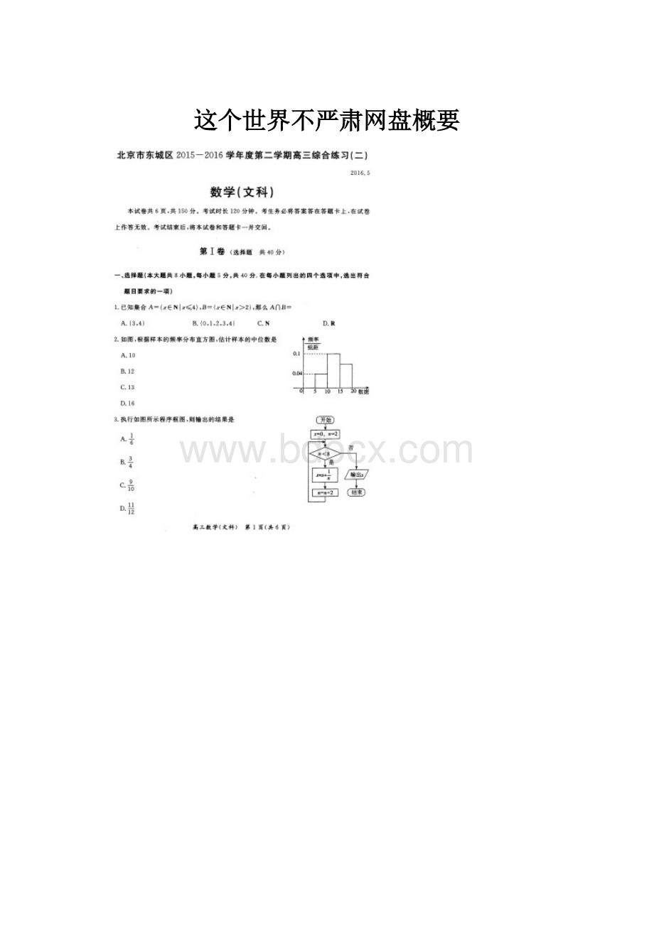 这个世界不严肃网盘概要Word格式.docx_第1页