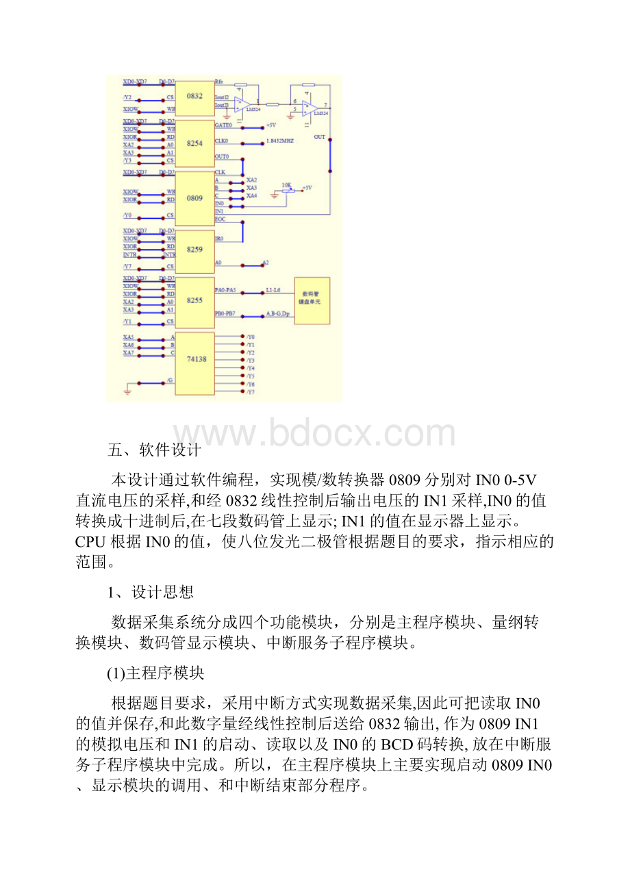 微机原理课程设计报告数据采集系统三中断法综述文档格式.docx_第3页