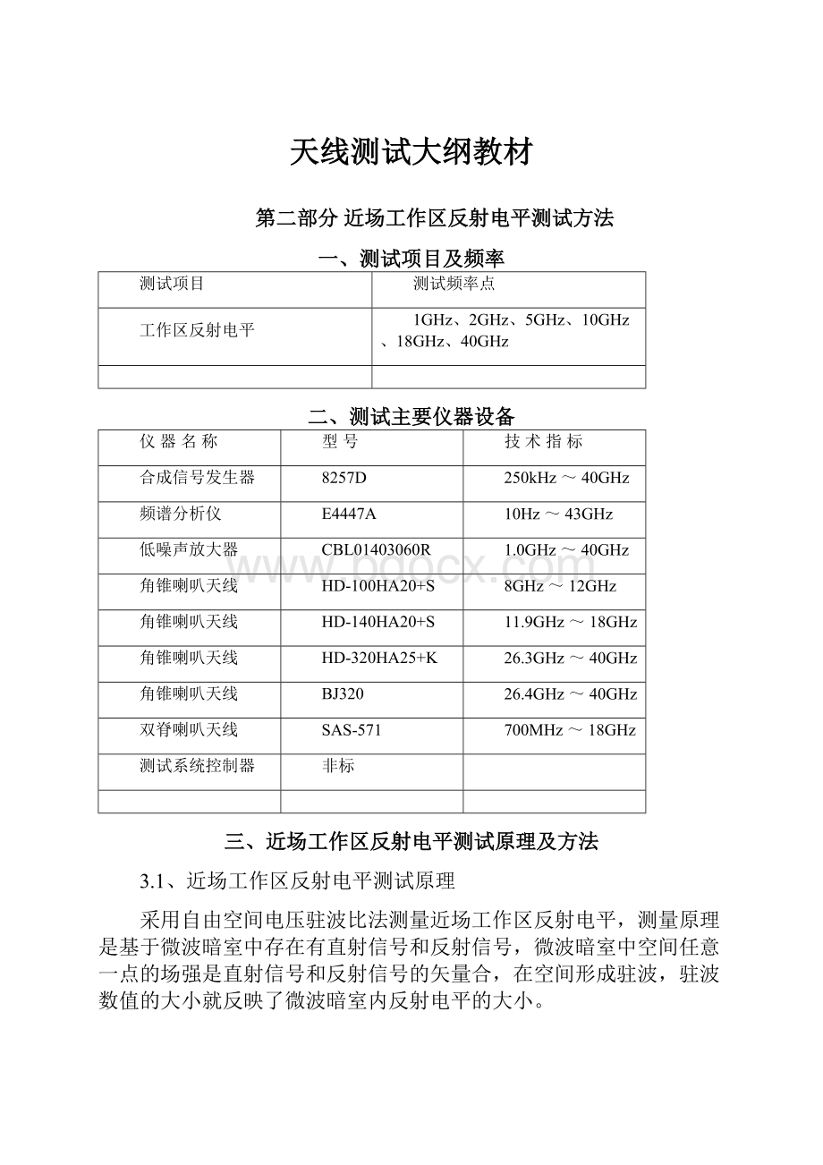 天线测试大纲教材Word文档下载推荐.docx