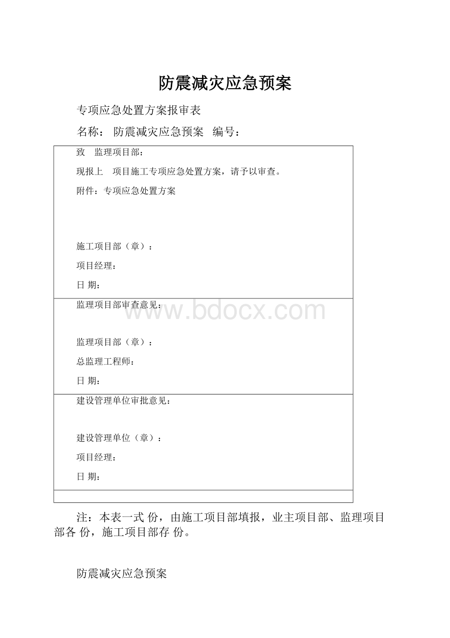 防震减灾应急预案.docx_第1页