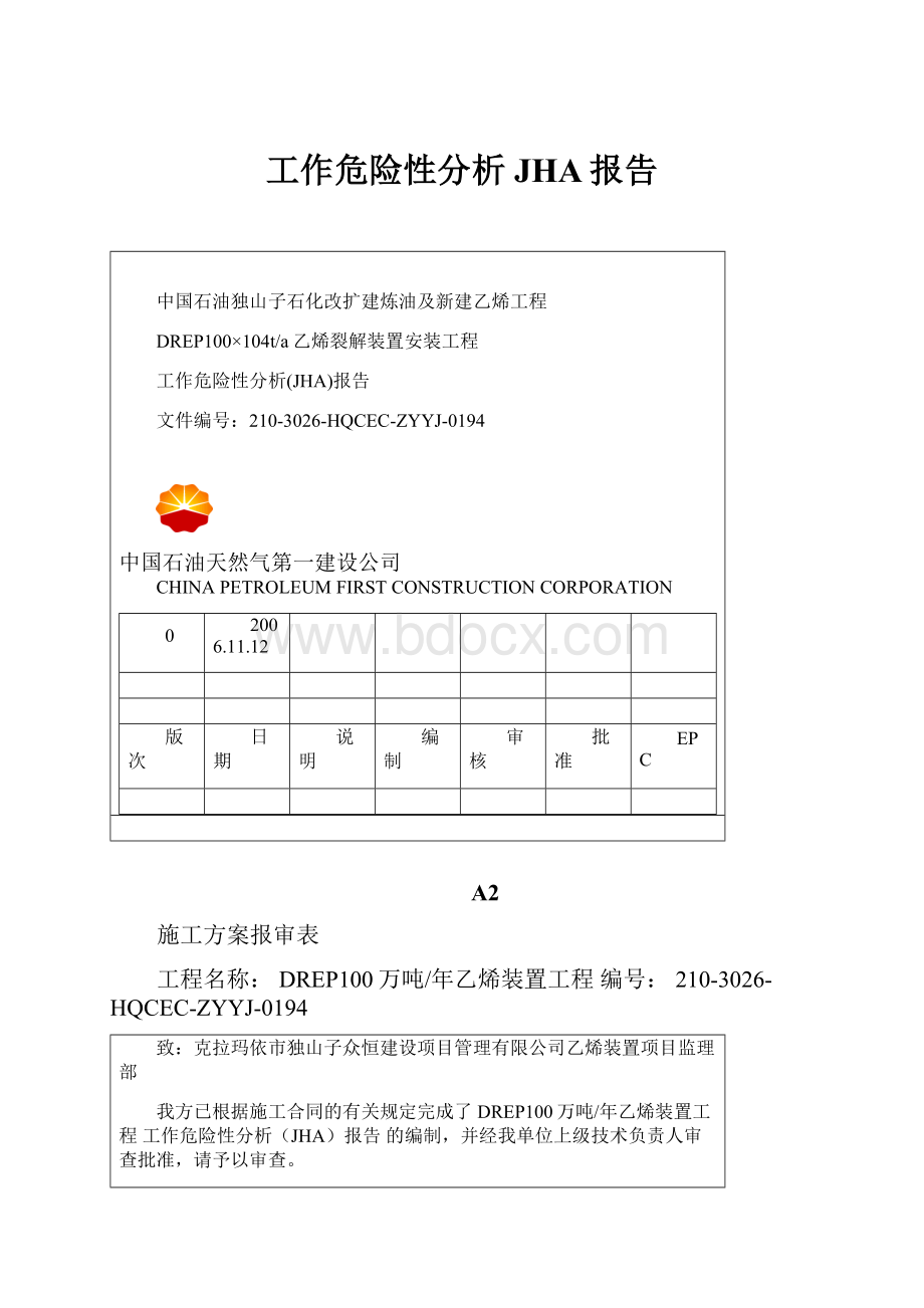 工作危险性分析JHA报告Word格式.docx