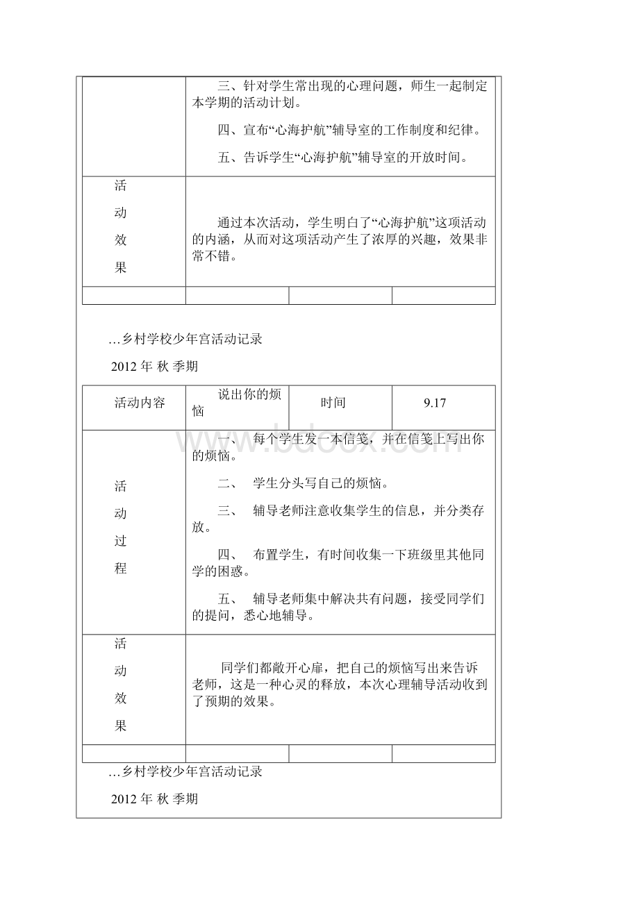 小学乡村学校少年宫活动记录Word格式.docx_第2页