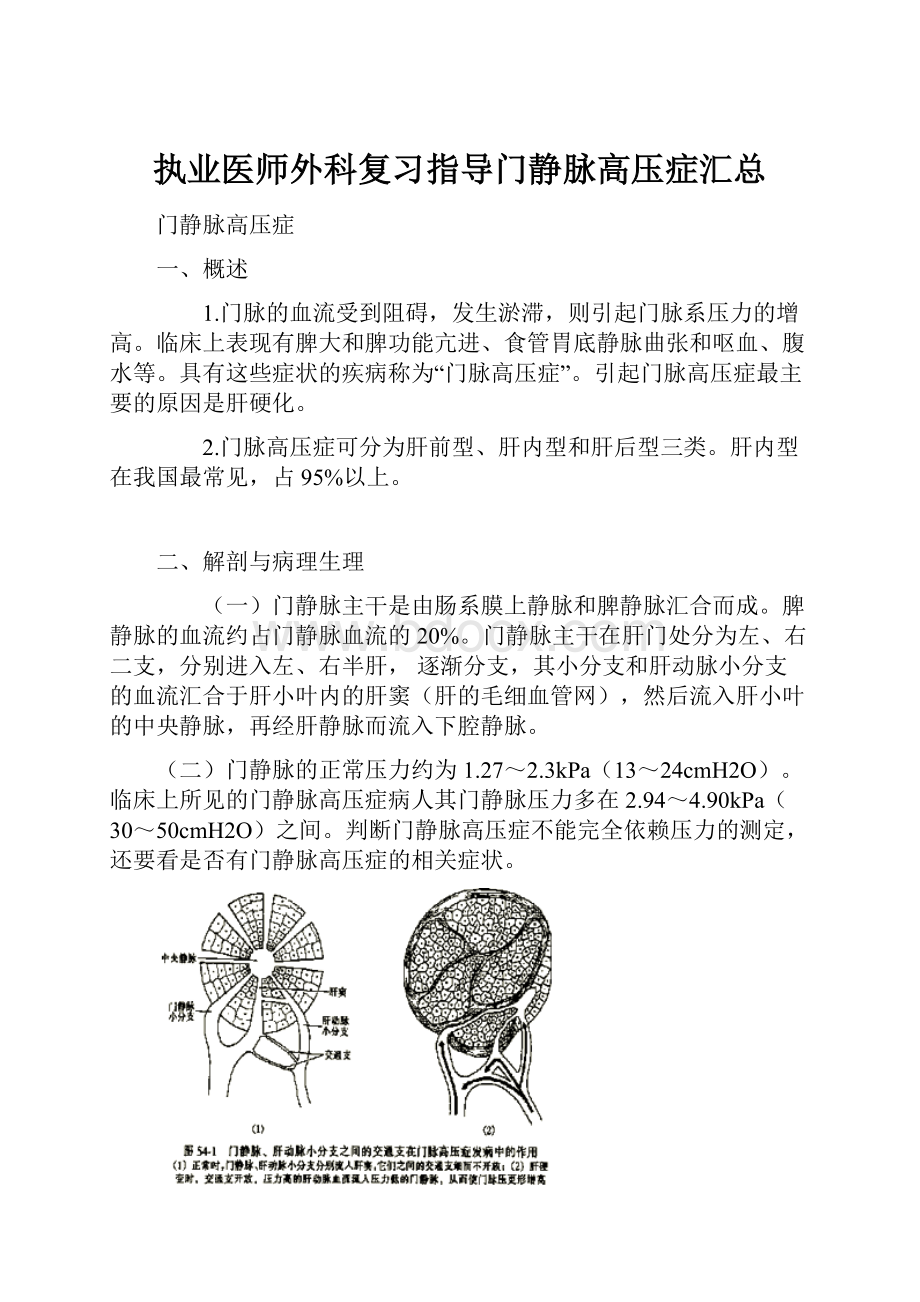 执业医师外科复习指导门静脉高压症汇总Word格式.docx_第1页