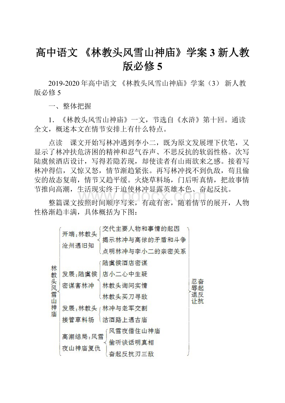 高中语文 《林教头风雪山神庙》学案3 新人教版必修5Word格式文档下载.docx