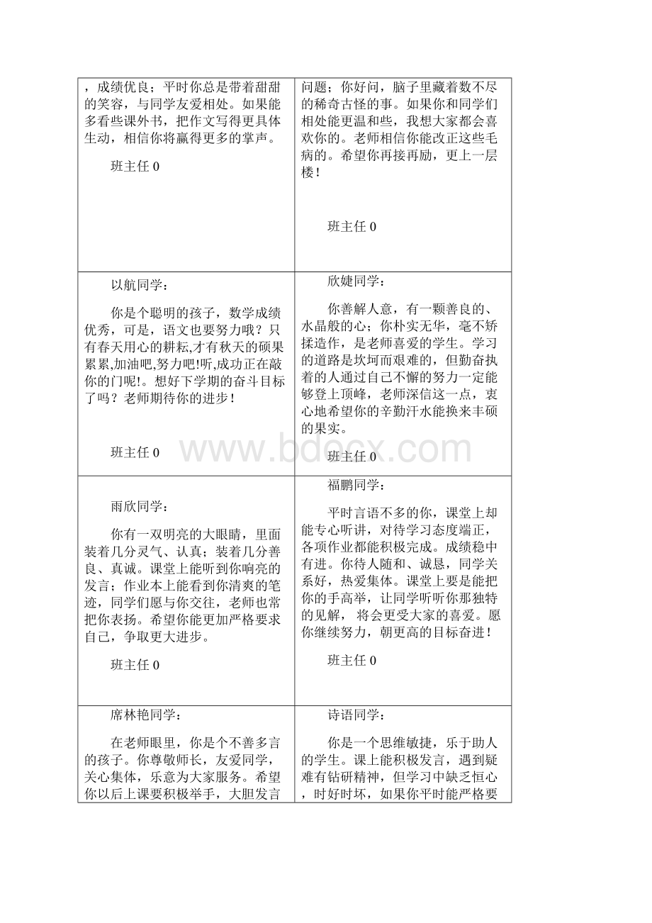 五年级下学期学生评语新编.docx_第3页