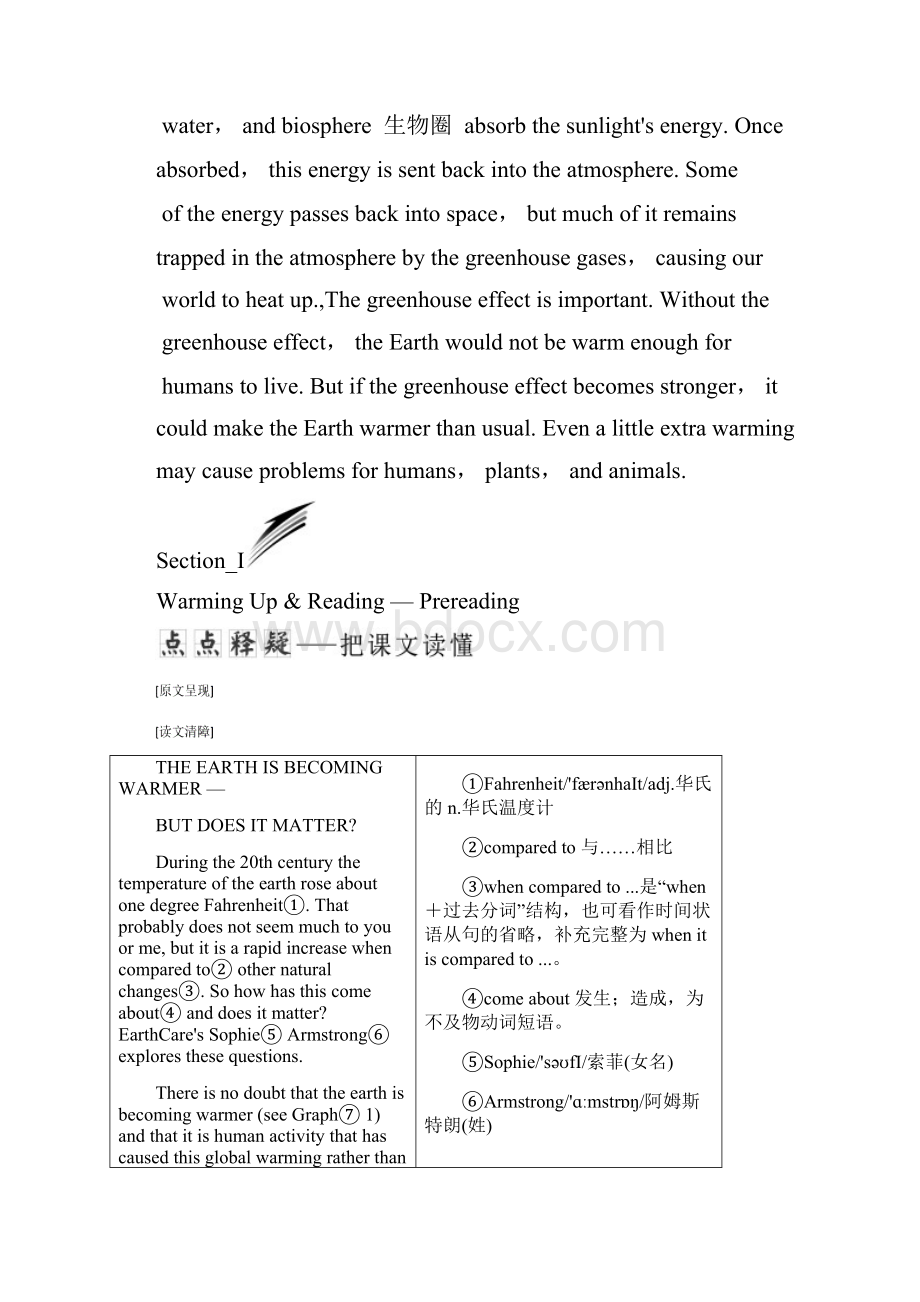 学年高中英语Unit4GlobalwarmingSectionⅠWarmingampReadingPrereading教学案新人教版选修6.docx_第2页