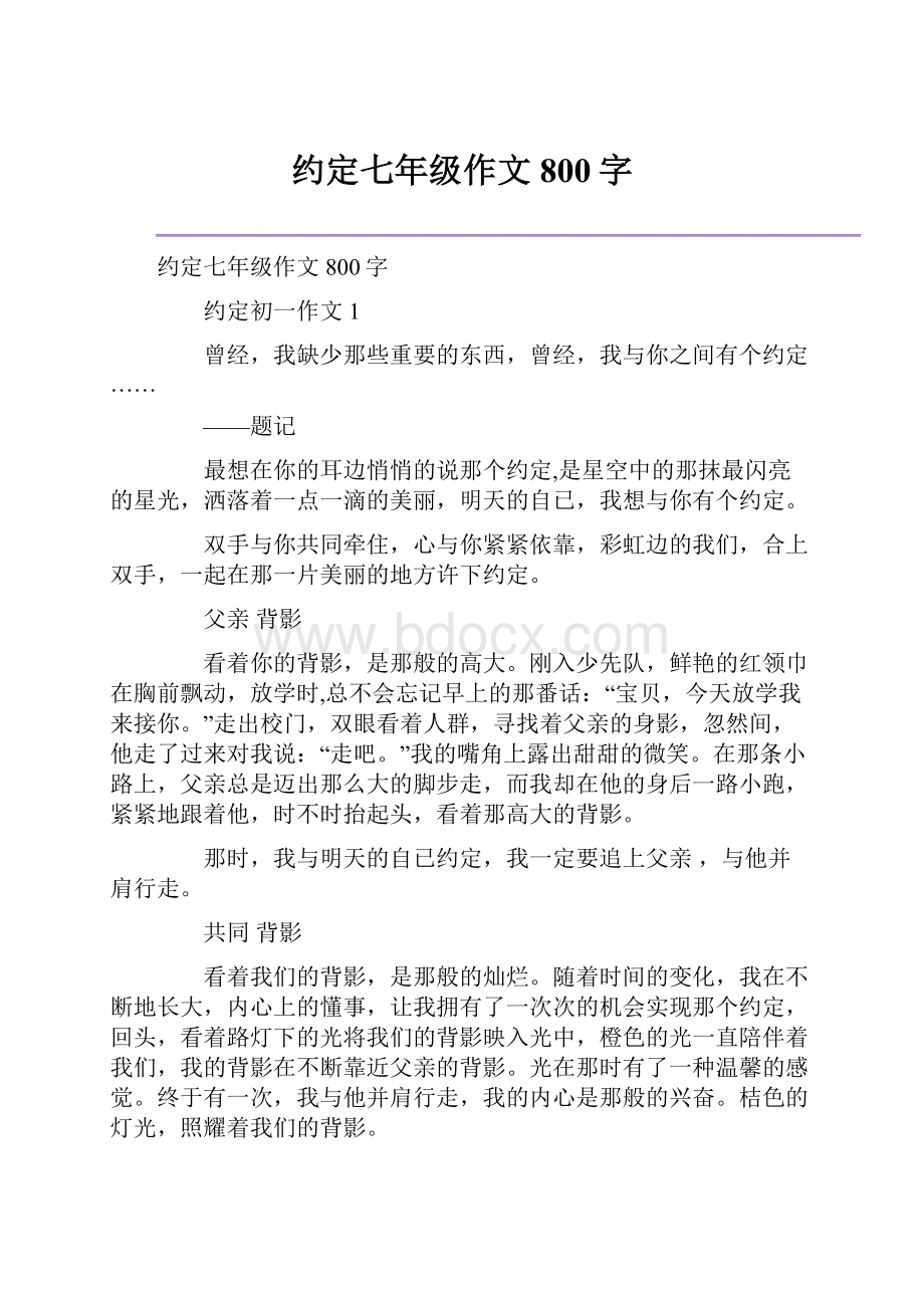 约定七年级作文800字Word下载.docx