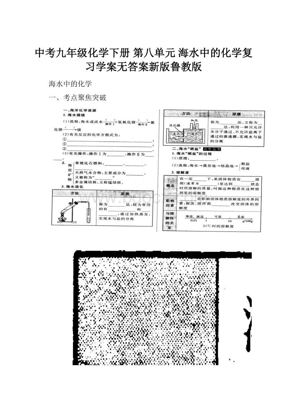 中考九年级化学下册 第八单元 海水中的化学复习学案无答案新版鲁教版Word下载.docx