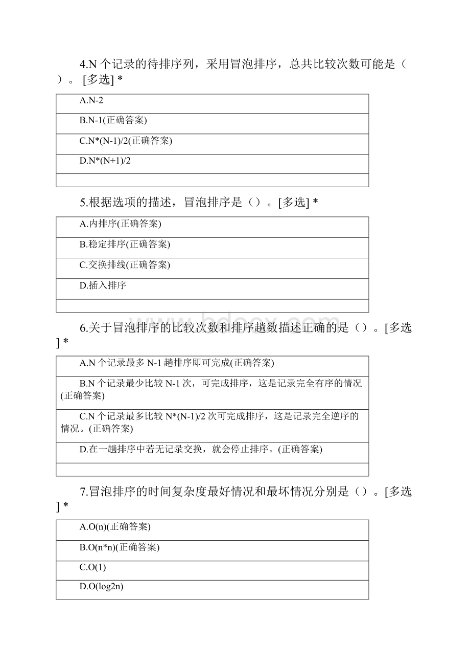 武汉职业技术学院软件技术专业大二数据结构与算法第十三单元测试题多选+判断Word文档格式.docx_第2页