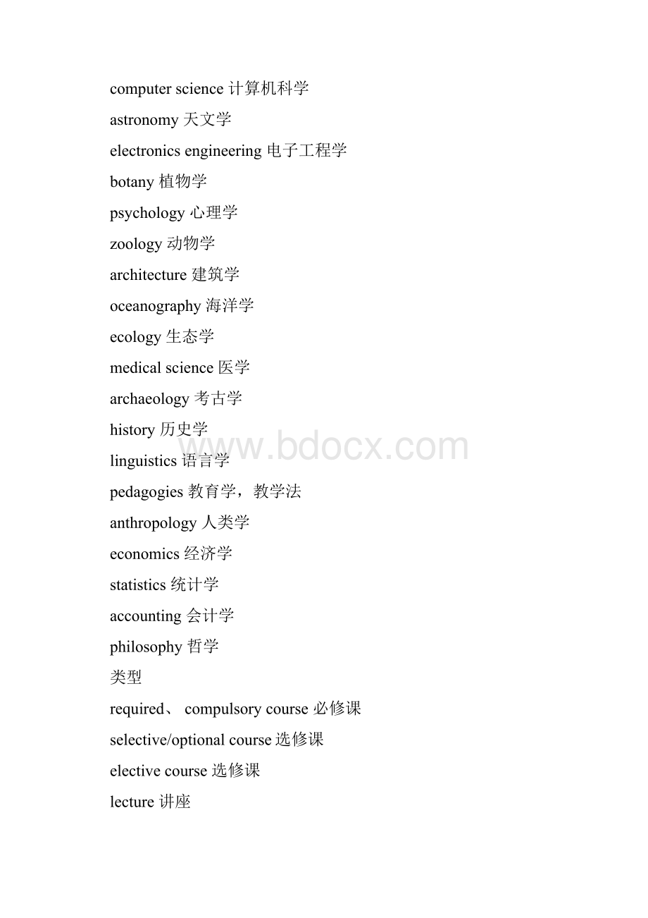 托福听力场景学科分类词汇大全.docx_第2页