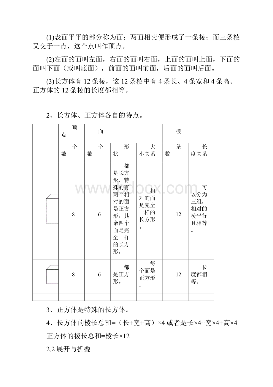 完整版北师大版数学五年级下册各单元知识点整理与复习详细.docx_第2页