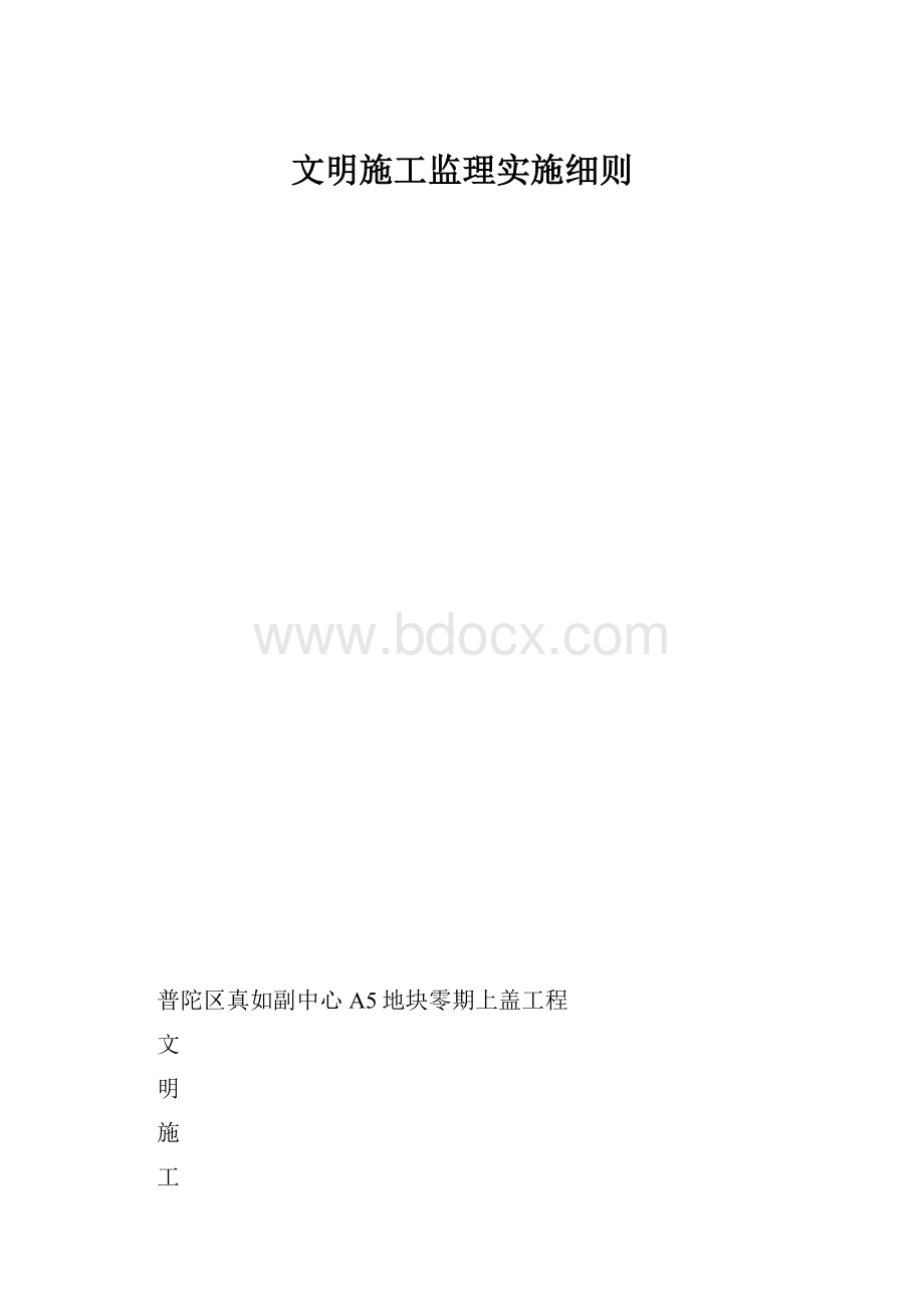 文明施工监理实施细则文档格式.docx